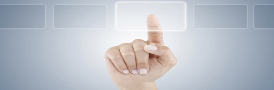 a hand tapping on a screen to represent Cutting-edge software solutions for the high standards of automotive